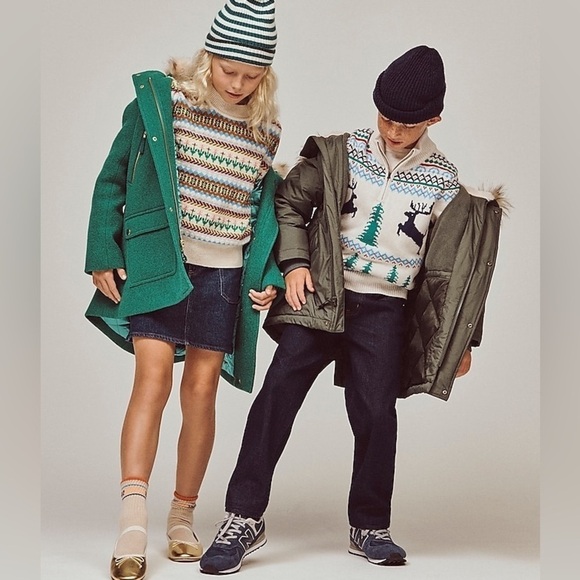 J.Crew Girls' stadium-cloth Chateau Green parka Size 8 - Picture 2 of 2